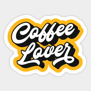 Coffee Lover Lettering (Black & White Design) Sticker